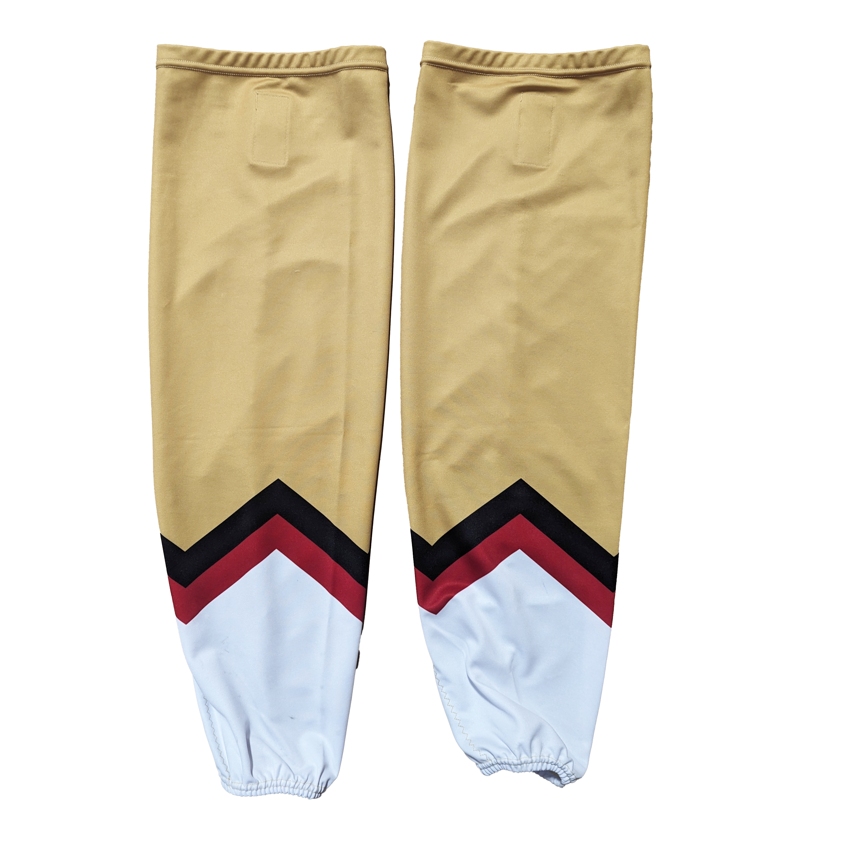 Chaussettes de hockey usagées (or/blanc/rouge)
